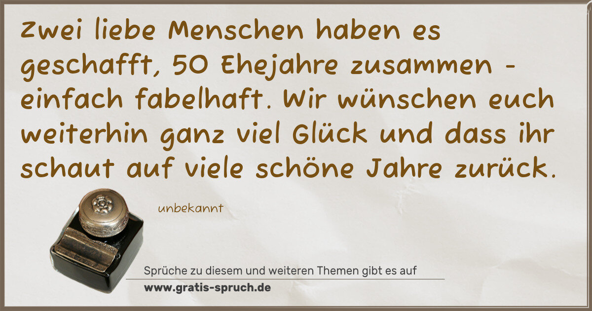 Spruchbild: Sprüche zum Ehejubiläum